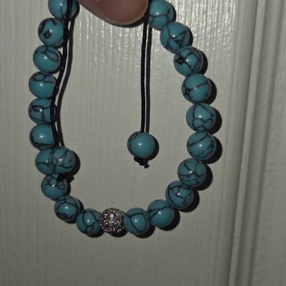 Turquoise Beaded Bracelet Adjustable! - Picture 2 of 3